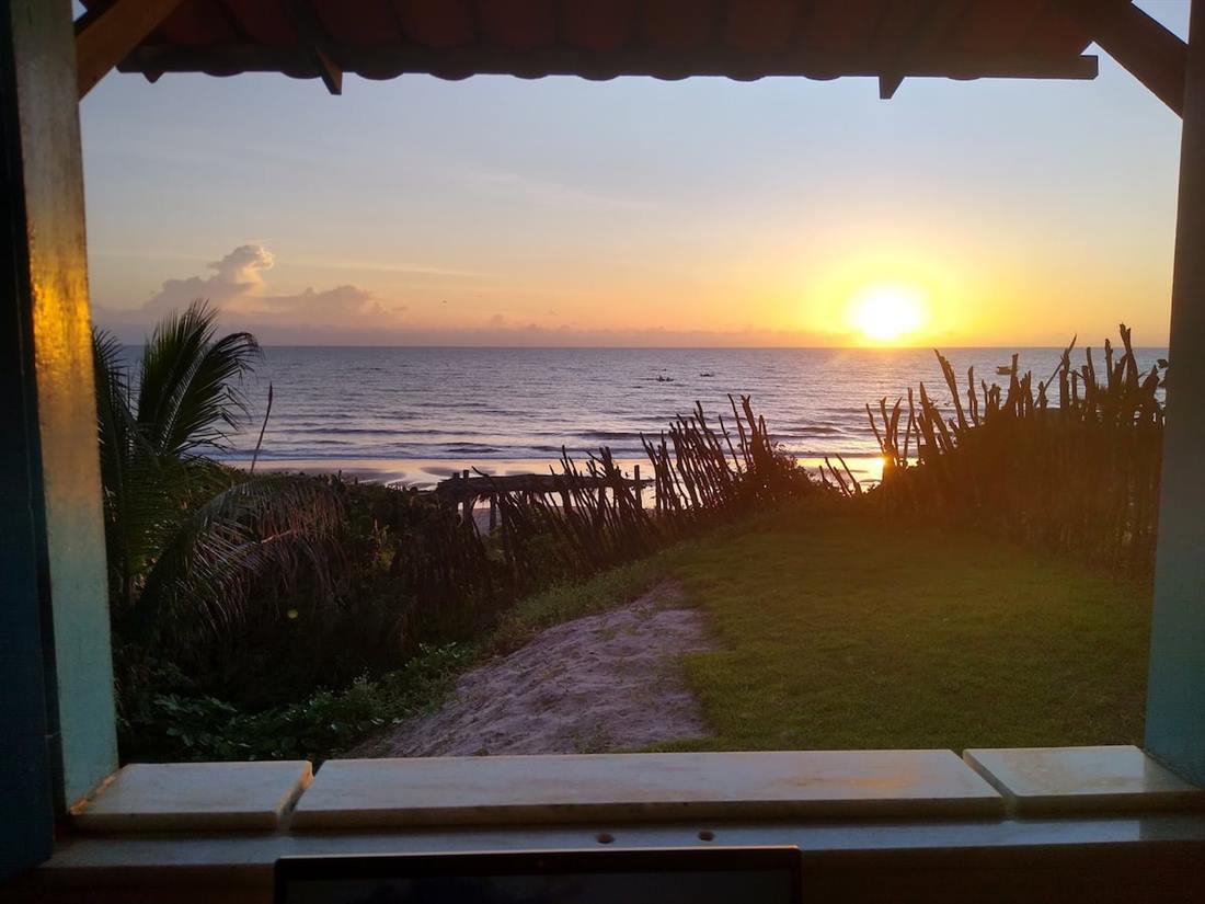 Pôr do sol visto da casa